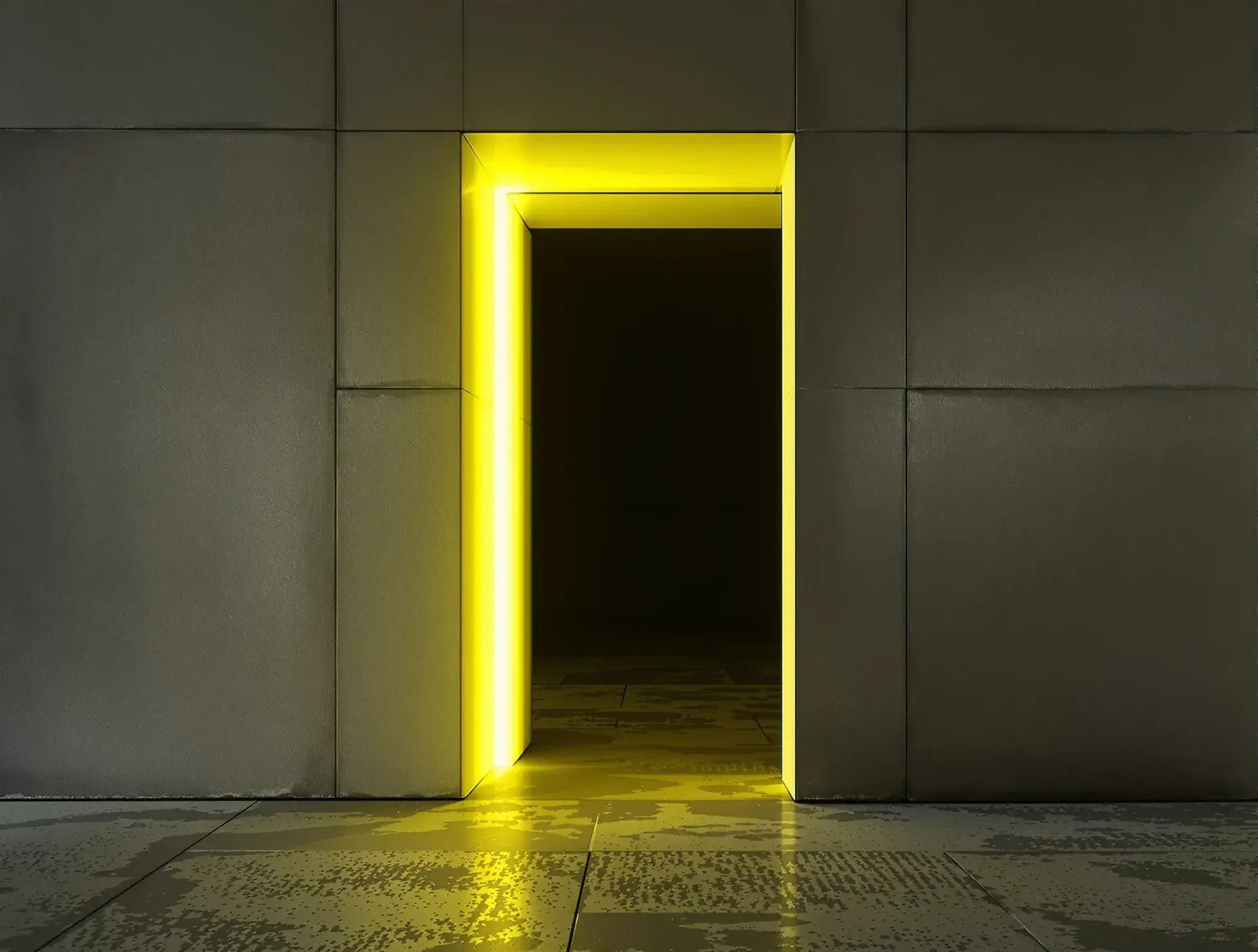 Superficie de marca iluminada que representa el producto de redirección de comunidades.